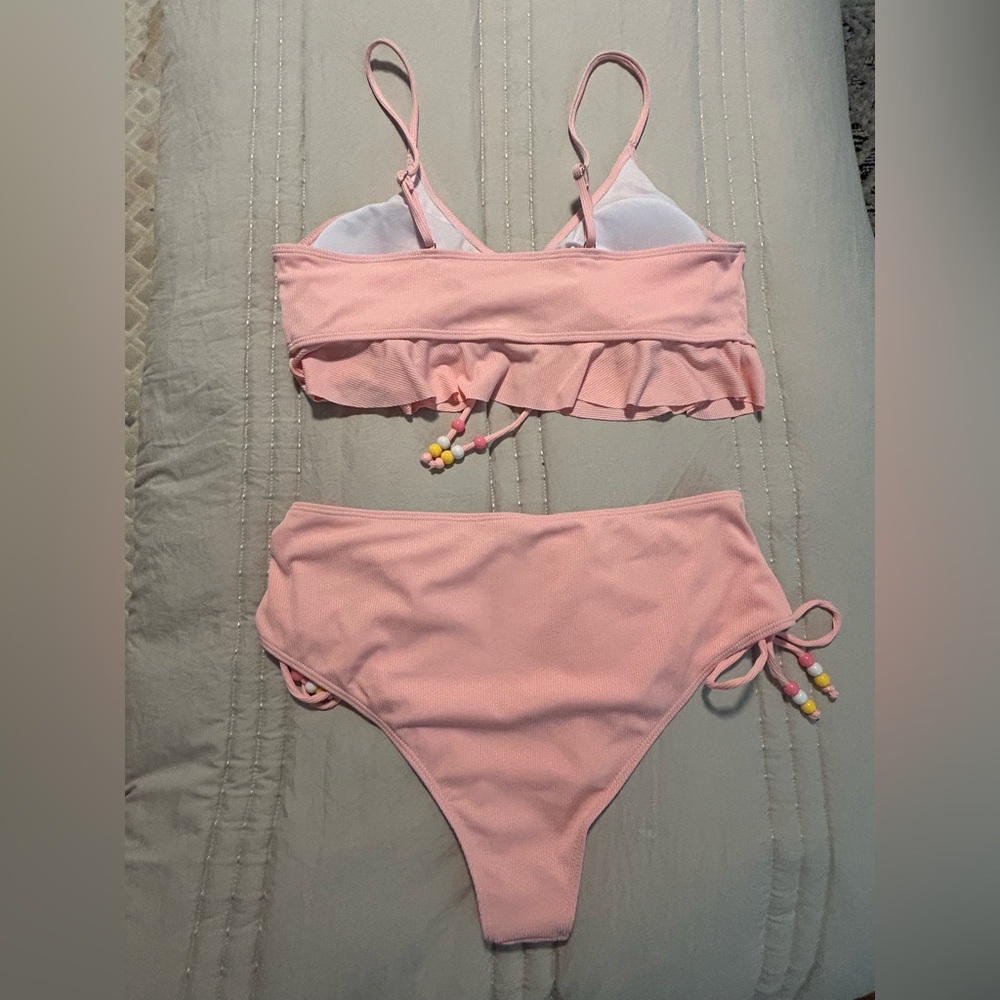 Pink Ruched Bikini Set - Picture 5 of 9